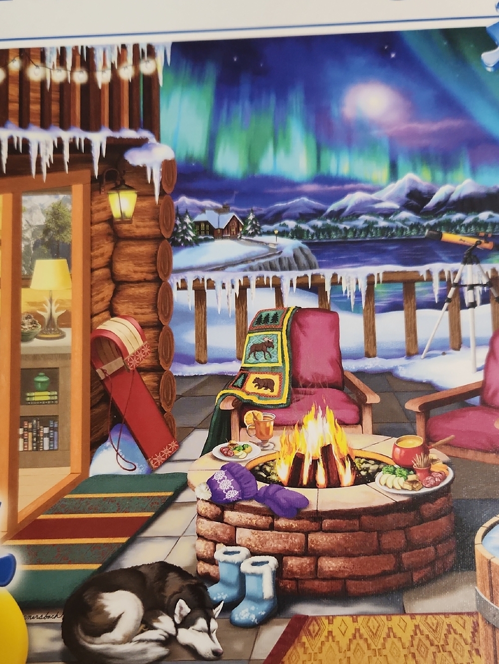 2 Ravensburger 500 Pc Puzzle Cabana Retreat Beach & Northern Lights Large Format - Picture 4 of 9